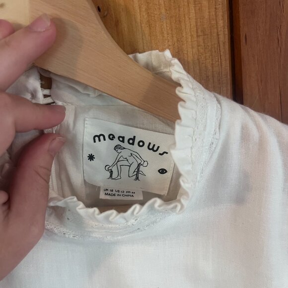 Meadows white long sleeved blouse Size US12 - Picture 7 of 7